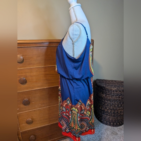 Maurices Bohemian Pattern Blue Strappy Dress Size XL - Picture 4 of 10